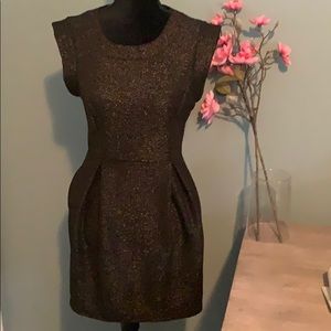 Forever 21 Structured Slate/Gold Cocktail Dress